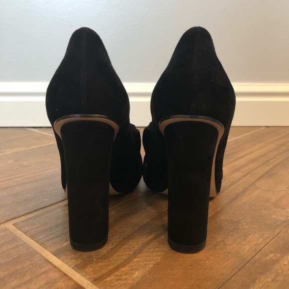 GUCCI Marmont GG Black Suede Fringe Loafer Heel 34 - Picture 7 of 8